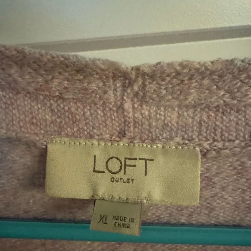 The Loft, long open cardigan. Lavender, Pink, Blue Marble color…pretty and Soft - Picture 3 of 3